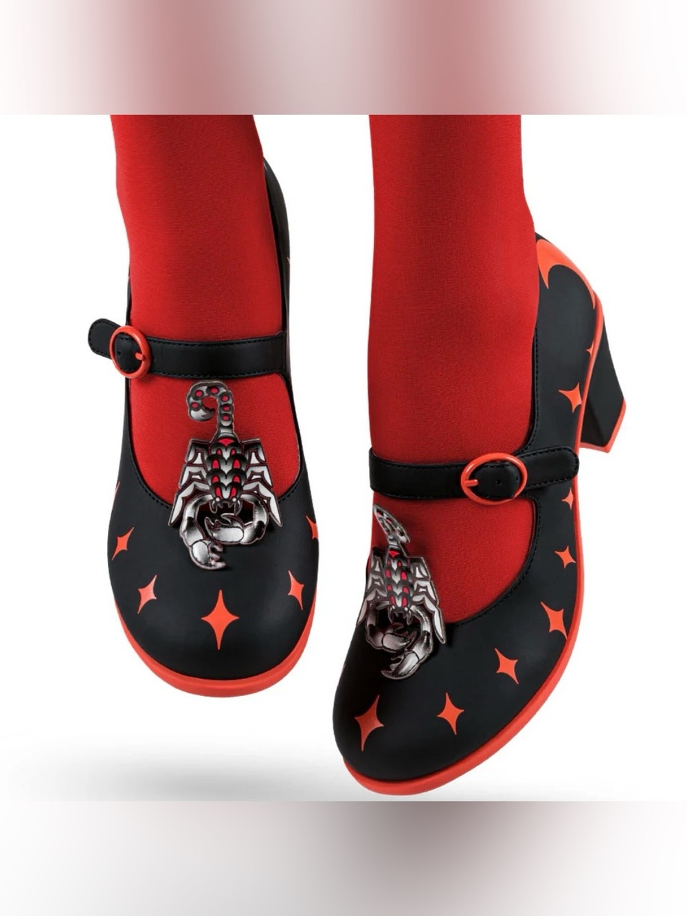 NIB Hot Chocolate Design Dark Chocolate Scorpion Mary Jane Mid Heels Size 10 View 2